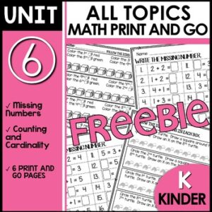 FREE Kindergarten Math Worksheets