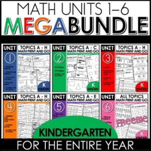 Math Kindergarten Worksheets Module 1 - 6 Bundle