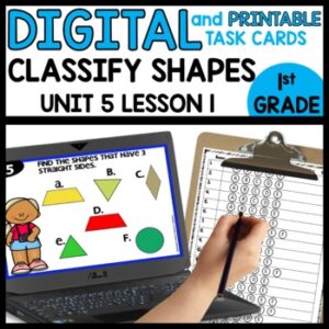 Classifying Shapes Task Cards Digital and Printable