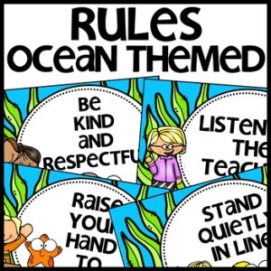Classroom Rules Ocean Themed Decor
