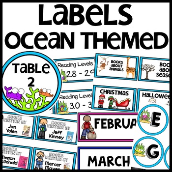 Classroom Labels Ocean Themed