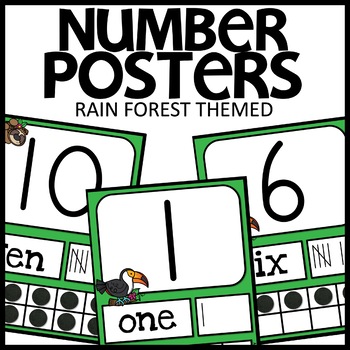 Number Posters Rain Forest Themed Classroom Decor