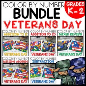 Color by Number Veteran Themed Bundle