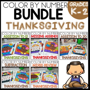 Color by Number Thanksgiving BUNDLE activities