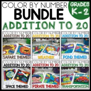 Addition to 20 Color by Number BUNDLE