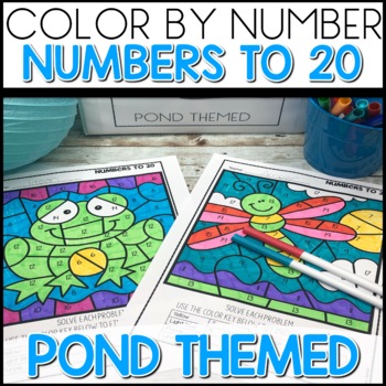 Color by Code Numbers Recognition Pond Themed