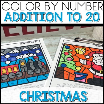 Color by Number Addition to 20 Christmas Movie worksheets activities