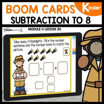 Subtraction to 8 Word Problems Boom Cards