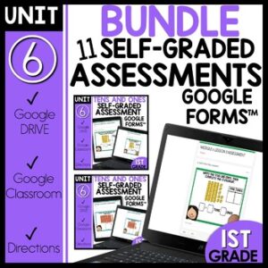 1st Grade Math Google Forms Assessments Module 6