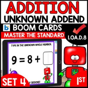 Addition to 12 Missing Addends Boom Cards