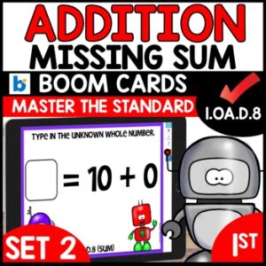 Addition to 12 Finding Missing Sums Boom Cards