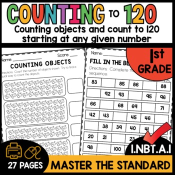 Counting to 120 Worksheets 1.NBT.A.1