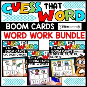 Digital Word Work Phonemic Awareness Activities Boom Cards Bundle