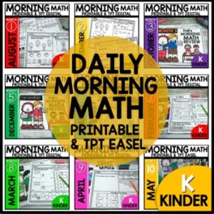 Morning Math Work Kindergarten YEAR-LONG BUNDLE