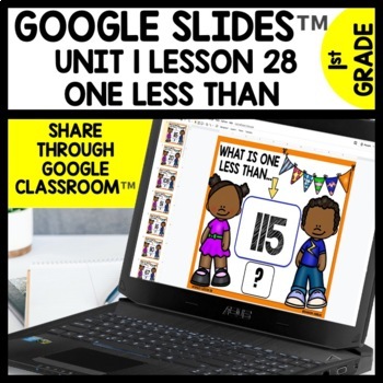 One Less than Digital Task Cards for Google Classroom