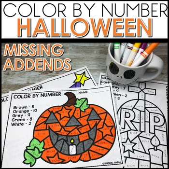 Missing Addends Worksheets Halloween