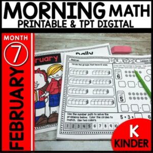 February Morning Work Kindergarten Daily Math Review