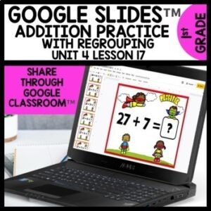 2 Digit Addition with Regrouping Digital Task Cards for Google Classroom