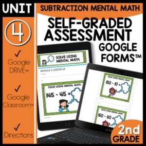 2 Digit and 3 Digit Subtraction using Mental Math Google Form Online Tests
