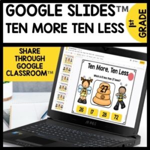 Ten More Ten Less Digital Task Cards for Google Classroom