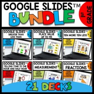 1st Grade Digital Task Cards for Google Classroom Bundle