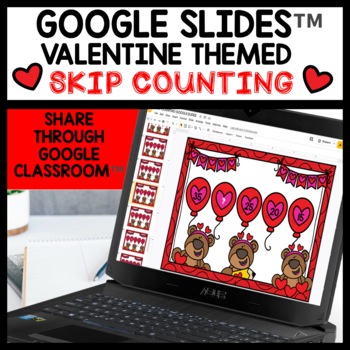 Valentine Skip Counting Digital Task Cards for Google Classroom