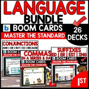 1st Grade Language Skills Boom Cards Bundle