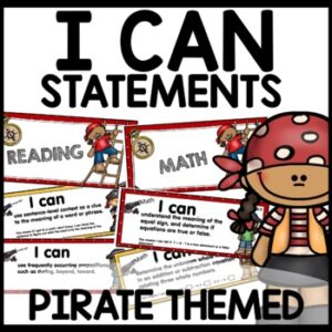 1st Grade I Can Statements Pirate Themed