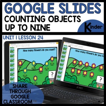 Counting Objects to 9 Digital Task Cards for Google Classroom