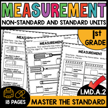 Measurement Worksheets 1.MD.A.2