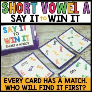 Short Vowel A Games Literacy Centers