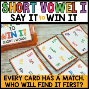 Short Vowel I Games Literacy Centers