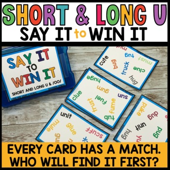 Long and Short Vowels U Game Literacy Centers