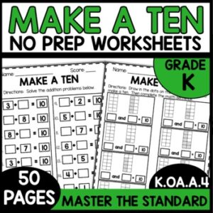Make a Ten Kindergarten Worksheets