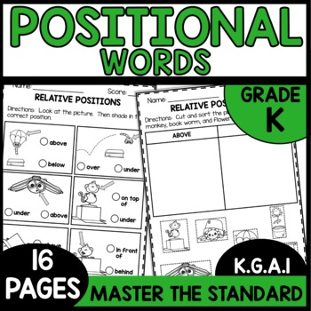 Positional Words Kindergarten Worksheets