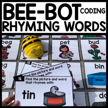 Rhyming Words Picture Cards Bee Bot Mat
