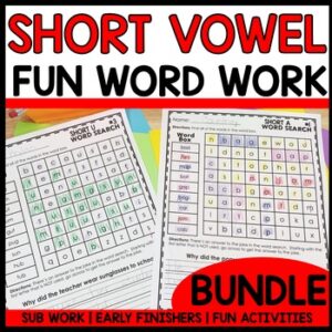 Short Vowel Word Search
