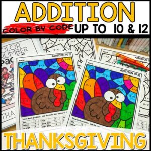 Thanksgiving Color by Number Worksheets