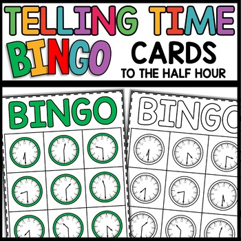 Telling time Bingo Game to the half hour