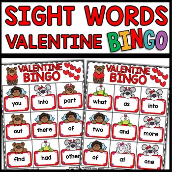 Valentine's Day Bingo Games Sight Words