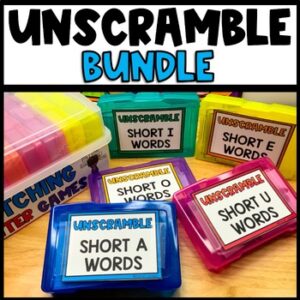 Unscramble Short Vowel Word Families