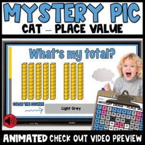 Place Value Video Mystery Picture Cat
