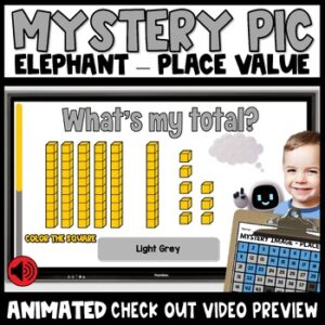 Place Value Video Mystery Picture Elephant