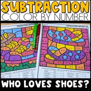 color-by-number Subtraction within 20