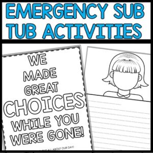 Letter to the Teacher Emergency Sub Tub Activity