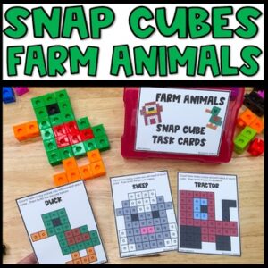 Farm Themed Snap Cube Task Cards