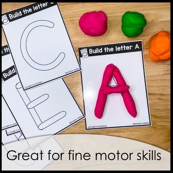 Alphabet Play Dough Mats, Capital and Lowercase Letters
