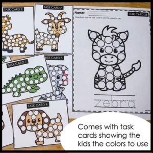 Animal Dot Marker Pages, Printable Fine Motor Activity