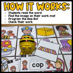 Bee-Bot CVC Word Mats, Short Vowels STEM Activity