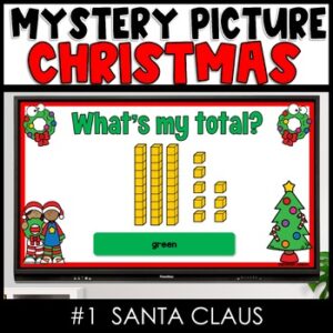 Christmas Place Value Math Puzzle, Hidden Picture Santa